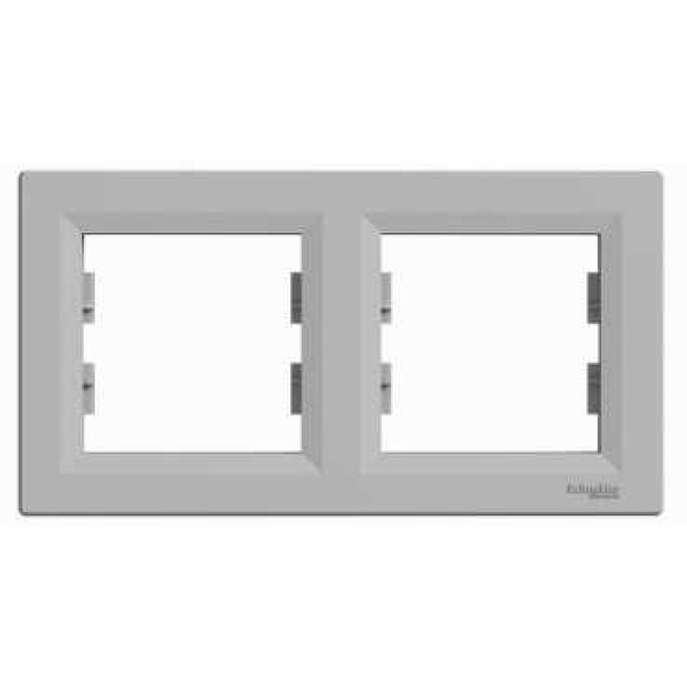 Рамка 2-х кратная Schneider Electric Asfora горизонтальная Алюминий EPH5800261